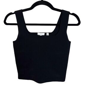 A.L.C. Black Square-Neck Crop Top